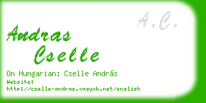 andras cselle business card